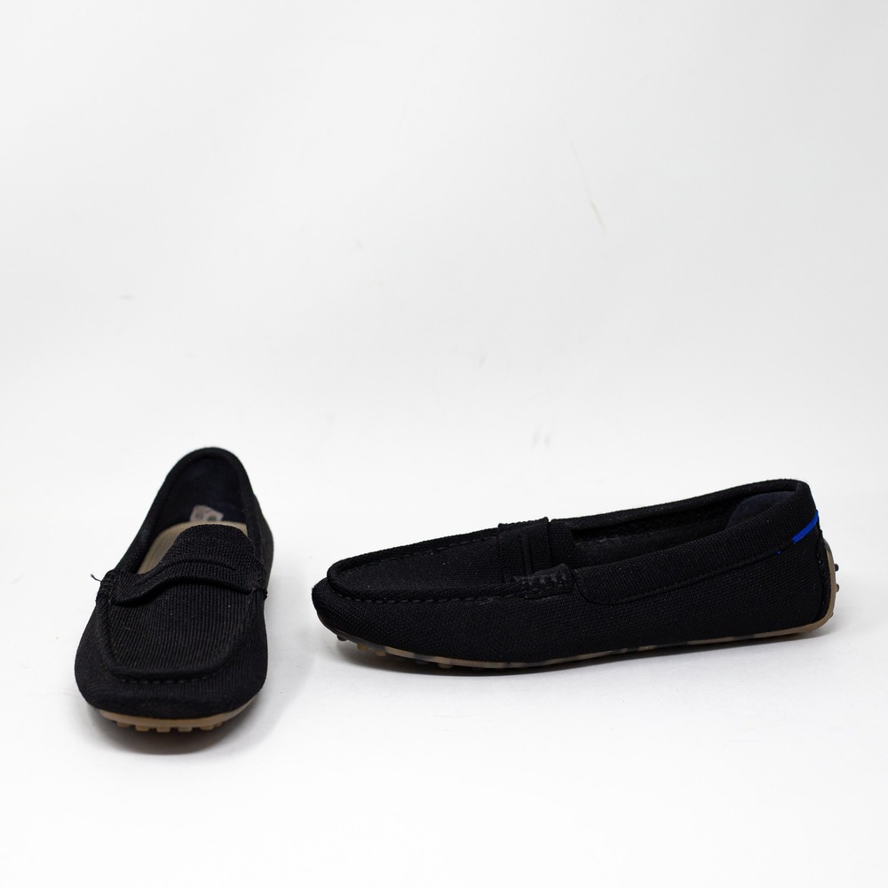 NEW Rothy's The Daily Driver Flat Slip On Knit Stretch Washable Shoes Black 7